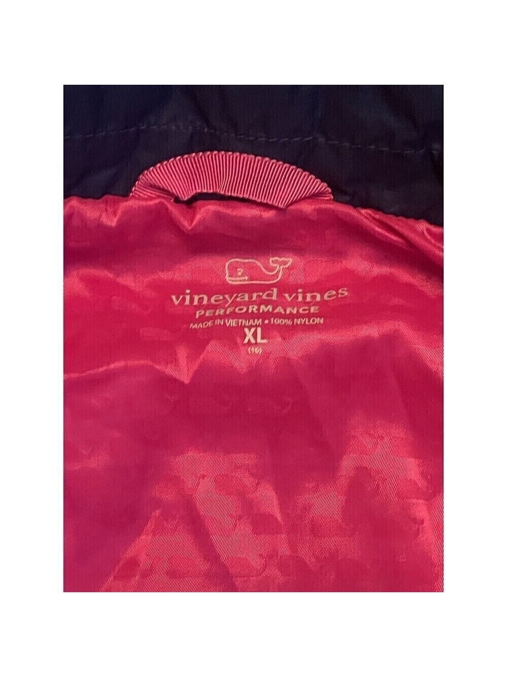 Women's Vineyard Vines Puffer Vest Zip Up Size Medium M Navy Pink - Picture 9 of 11